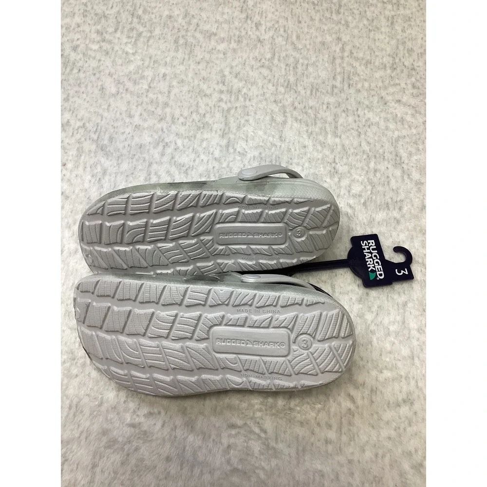 Rugged Shark Kids Grey Marble EVA Clogs Water Shoes Size 3 NWT‎